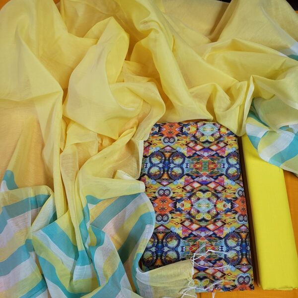 Digital Print Unstitch 3 Pieces
