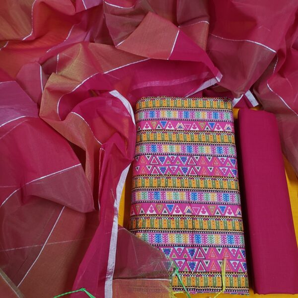 Digital Print Unstitch 3 Pieces