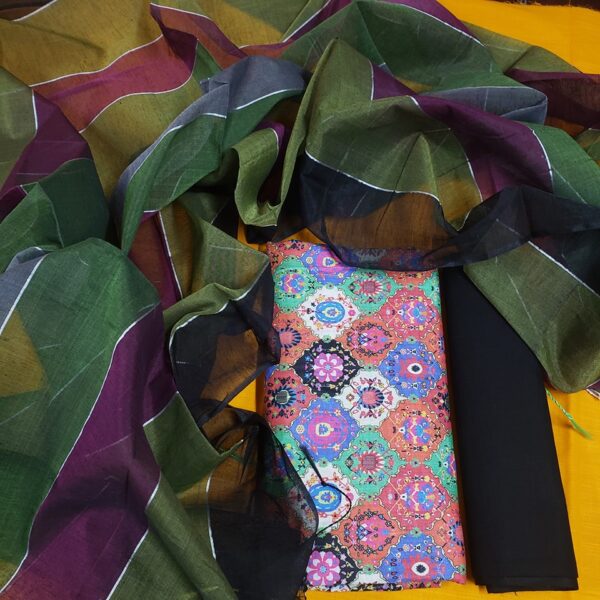Digital Print Unstitch 3 Pieces